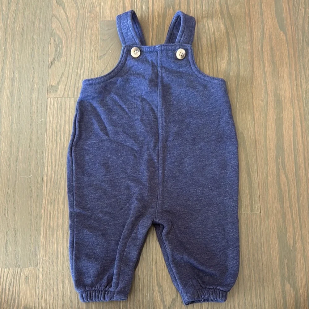 Old Navy Baby Fleece Overalls Navy Blue Unisex 0-3M